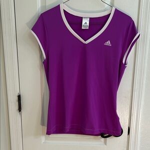 Adidas Women's size Large Purple V-Neck Tee